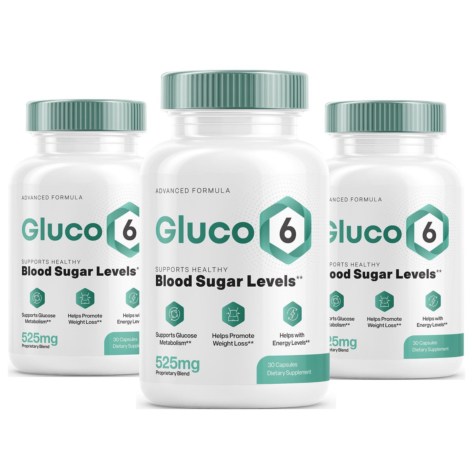 Three-bottle Gluco6 package