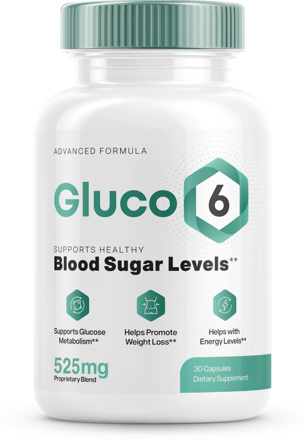 Original Gluco6 dietary supplement bottle