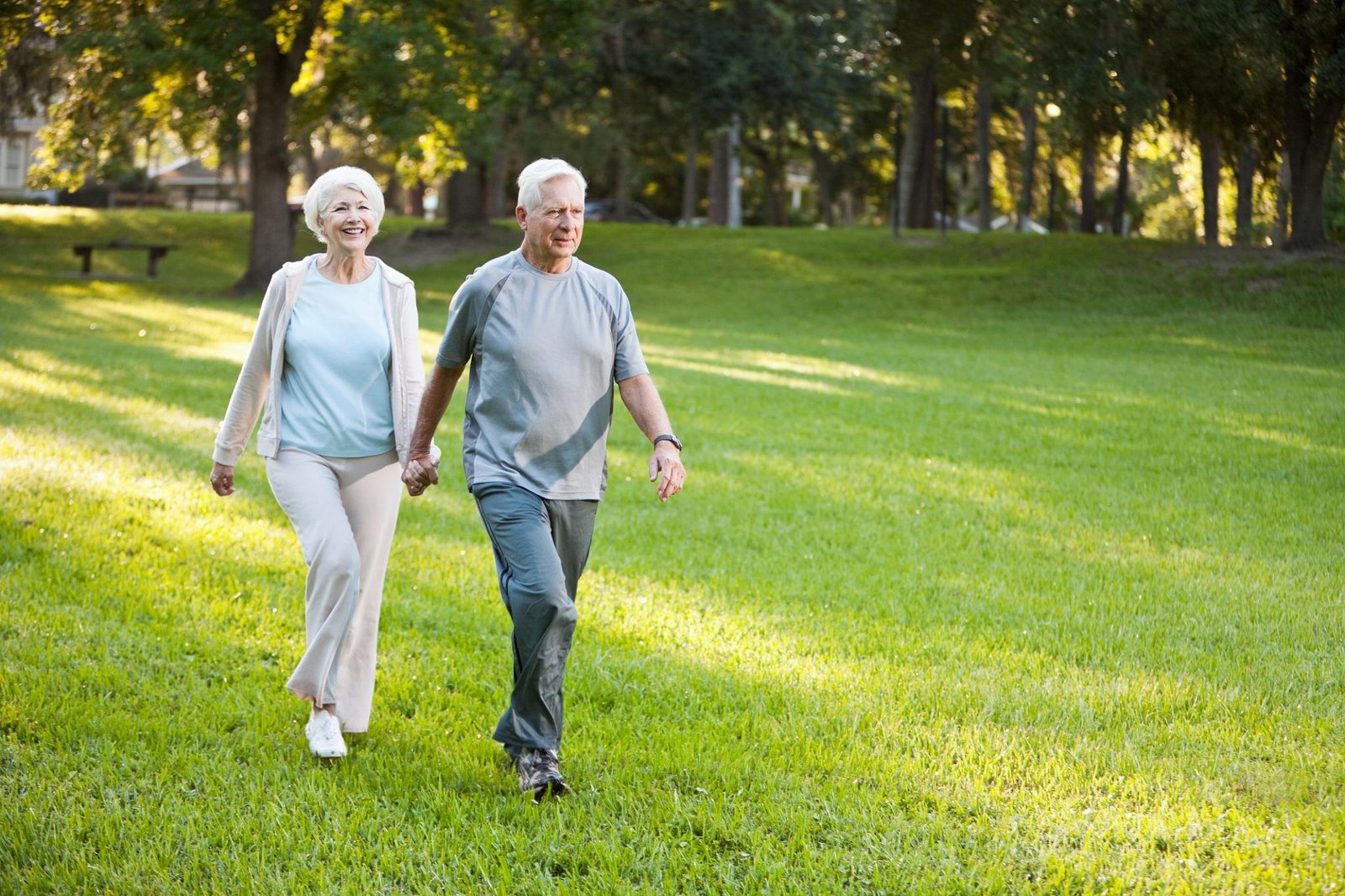 Active adults enjoying an outdoor walk