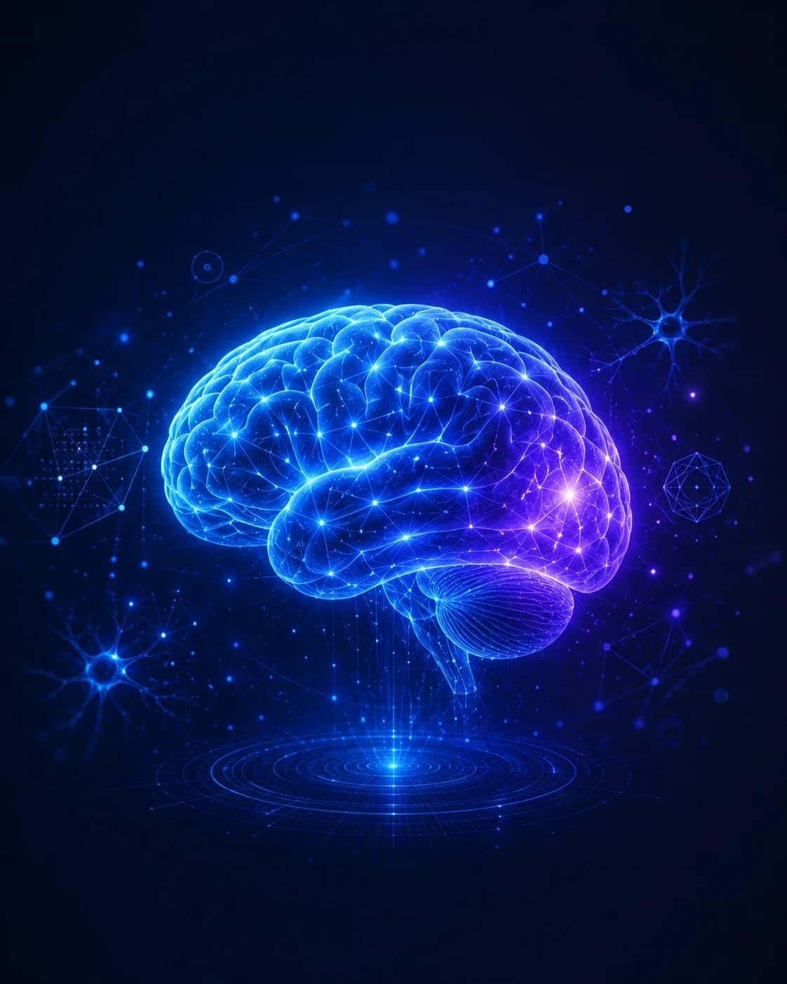 Illustration of the brain and neural activity