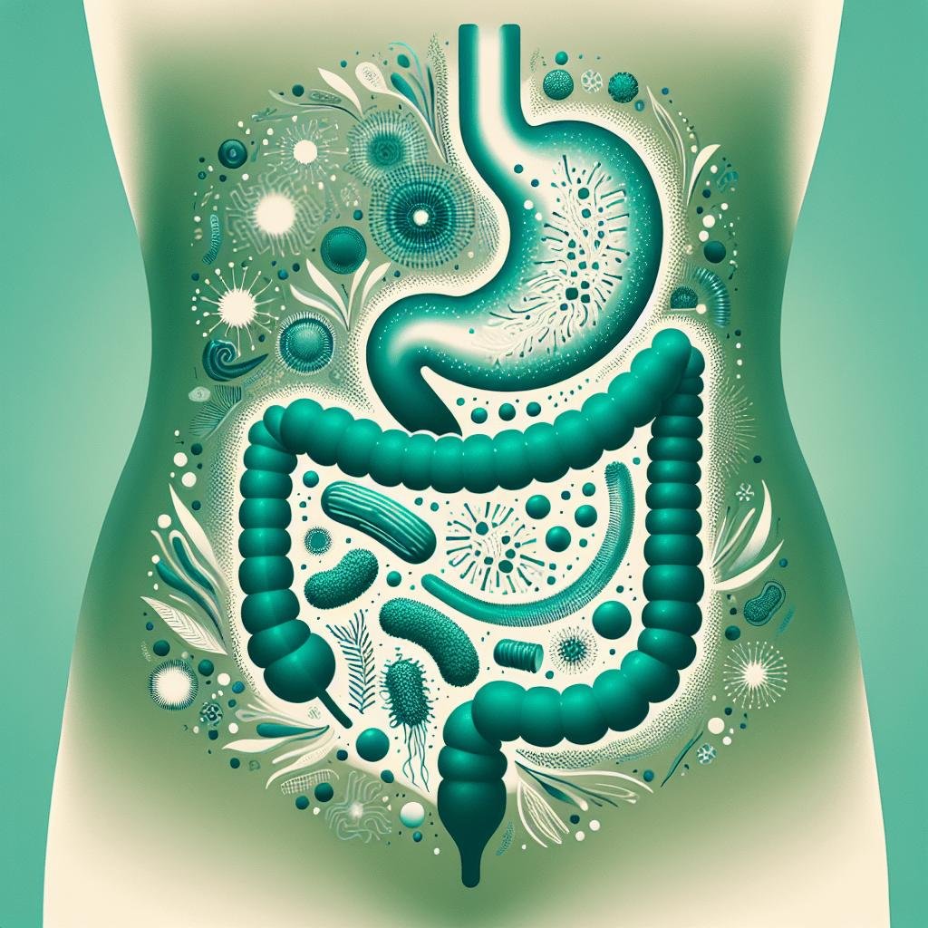 Educational gut microbiome illustration